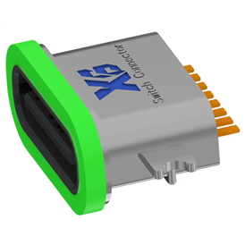 XB-TYPE C 8P-8 USB type C 8P fraisage 1.2 femelle étanche l = 6.7mm (avec tôle d'acier) (boîtier en alliage de zinc)